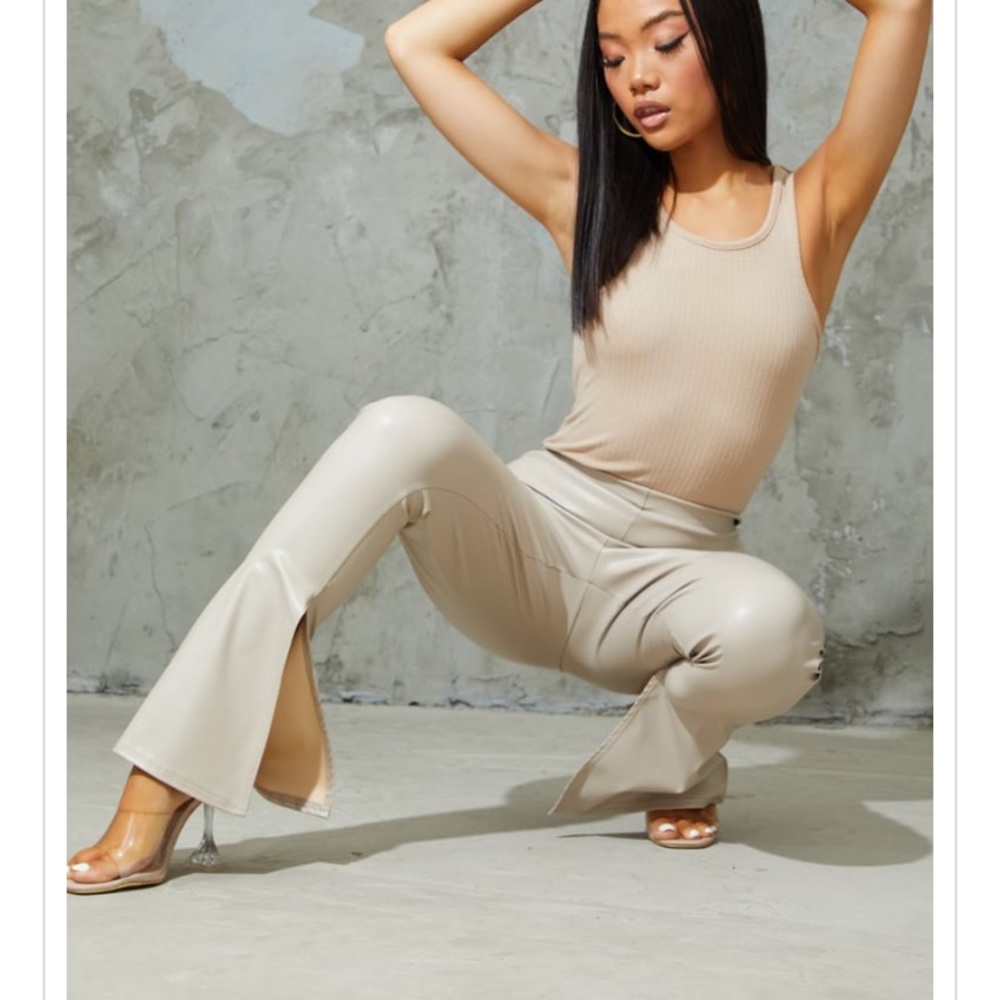 Faux Leather Flare Pants - Pretty Little Thing